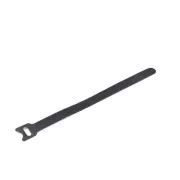 C-Tech CABLEXPERT Klettbänder, 210mm, schwarz, 100 Stück pro Packung