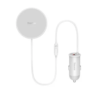 Baseus CW01 Magnethalterung mit drahtloser Aufladung (für Lüftungsgitter) 15W 25W, weiß Baseus CW01 Magnethalterung mit drahtloser Aufladung (für Lüftungsgitter) 15W 25W, weiß
