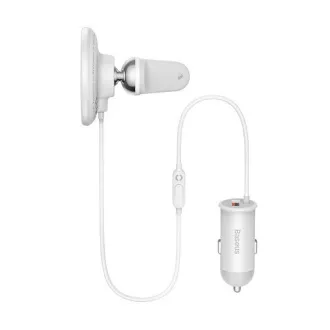 Baseus CW01 Magnethalterung mit drahtloser Aufladung (für Lüftungsgitter) 15W 25W, weiß Baseus CW01 Magnethalterung mit drahtloser Aufladung (für Lüftungsgitter) 15W 25W, weiß
