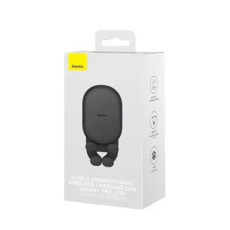 Baseus Stable Pro Autohalterung (Belüftung) mit drahtloser Aufladung 15W, schwarz