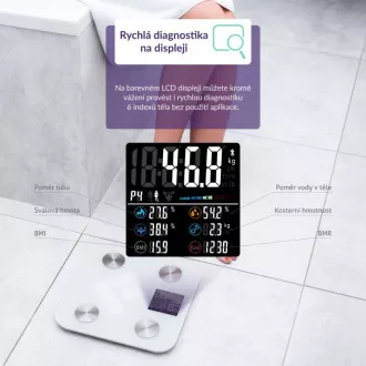 TrueLife FitScale W6 BT - Bioelektrische Impedanz-Bluetooth-Waage - weiß