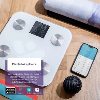 TrueLife FitScale W6 BT - Bioelektrische Impedanz-Bluetooth-Waage - weiß
