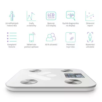 TrueLife FitScale W7 BT - Bioelektrische Impedanz-Bluetooth-Waage - Weiß TrueLife FitScale W7 BT - Bioelektrische Impedanz-Bluetooth-Waage - Weiß