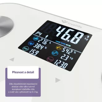 TrueLife FitScale W7 BT - Bioelektrische Impedanz-Bluetooth-Waage - Weiß TrueLife FitScale W7 BT - Bioelektrische Impedanz-Bluetooth-Waage - Weiß