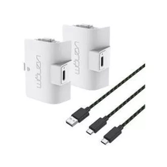 VENOM VS2874 Xbox Series S/X & One Weißes Doppel-Akkupack mit hoher Kapazität 3 Meter Kabel VENOM VS2874 Xbox Series S/X & One Weißes Doppel-Akkupack mit hoher Kapazität 3 Meter Kabel