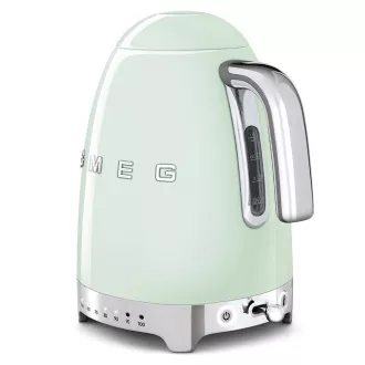 Smeg KLF04PGEU elektrischer Wasserkocher, 1, 7 l (7 Tassen), 2400 W, 50er Jahre Stil, Temperaturkontrolle, 7 Programme, pastellgrün Smeg KLF04PGEU elektrischer Wasserkocher, 1, 7 l (7 Tassen), 2400 W, 50er Jahre Stil, Temperaturkontrolle, 7 Programme, pastellgrün