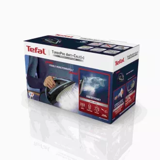 Tefal TurboPro FV5695E1 Dampfbügeleisen, 3000 W, automatische Abschaltung, Berieselung, schwarz/blau