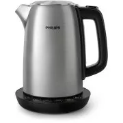 Philips HD9359/90 elektrischer Wasserkocher, 1,7 l, 2200 W, Temperaturregelung, schwarz/silber