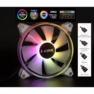 1stCOOL Lüfter AURA EVO CRYSTAL, 120mm, ARGB 1stCOOL Lüfter AURA EVO CRYSTAL, 120mm, ARGB