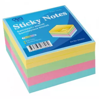 Selbstklebeblock 75x75mm 4 Pastellfarben 4x100 Blatt Auro