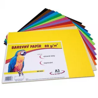 Farbiges Papier A3 / 80g 12 Farben 60 Blatt Farbiges Papier A3 / 80g 12 Farben 60 Blatt