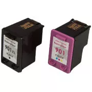 MultiPack Tintenpatrone TonerPartner PREMIUM für HP 901-XL (CC654AE, CC656AE), black + color (schwarz + farbe)
