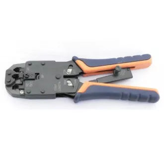 Crimpzange PROFI mit Zwangssperre für RJ10, RJ11, RJ12, RJ45, DEC Steckverbinder