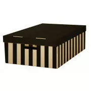 Aktenbox mit Deckel 56x37x18cm schwarz Belastbarkeit 10kg 2Stk