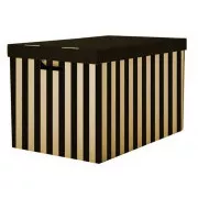 Aktenbox mit Deckel 56x37x36cm schwarz Tragkraft 15kg 2Stk