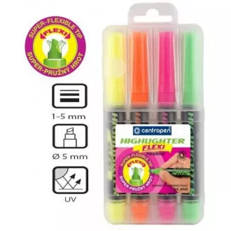 Textmarker Centropen 8542/4 Textmarker Flexi 4 Farben Keilspitze 1-5mm Textmarker Centropen 8542/4 Textmarker Flexi 4 Farben Keilspitze 1-5mm