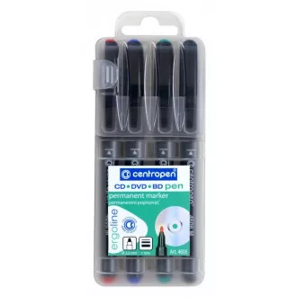 Marker Centropen 4606/4 CD/DVD/BD 4 Farben zylindrische Spitze 1mm Marker Centropen 4606/4 CD/DVD/BD 4 Farben zylindrische Spitze 1mm