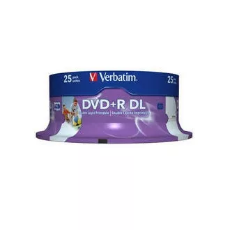 VERBATIM DVD + R (25er-Pack) / Spindle Double Layer 8X 8.5GB Inkjet bedruckbar VERBATIM DVD + R (25er-Pack) / Spindle Double Layer 8X 8.5GB Inkjet bedruckbar