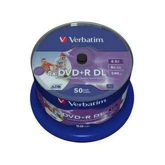 VERBATIM DVD + R (50-Pack) DoubleLayer / Spindel / 8X / 8.5GB / Bedruckbar / NoID VERBATIM DVD + R (50-Pack) DoubleLayer / Spindel / 8X / 8.5GB / Bedruckbar / NoID