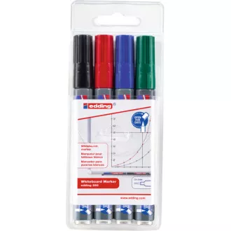Edding 250/4 Whiteboardmarker 4 Farben Rollerspitze 1,5-3mm nachfüllbar Edding 250/4 Whiteboardmarker 4 Farben Rollerspitze 1,5-3mm nachfüllbar