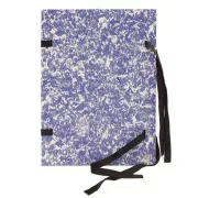 A4-Datei mit blauen Marmorschnürsenkeln