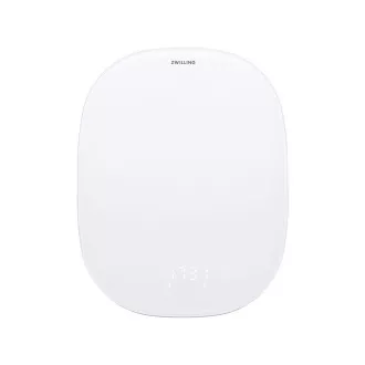 ZWILLING Digitale Küchenwaage, Li-Ion-Akku, USB-Netzteil, Glas, silber - Enfinigy