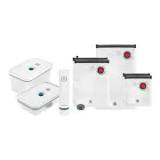 ZWILLING Vakuumier-Set, 2x Kunststoffbehälter, 5 Beutel, Vakuumpumpe, blau - Fresh & Save