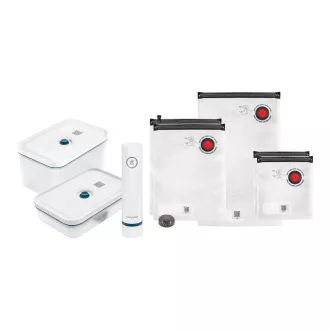 ZWILLING Vakuumier-Set, 2x Kunststoffbehälter, 5 Beutel, Vakuumpumpe, blau - Fresh & Save