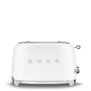 Smeg TSF01WHMEU Toaster / Toaster-Backofen, 2 Toaster, 6 Toaststufen, Krümelschublade, Stil. 50er Jahre, weiß matt