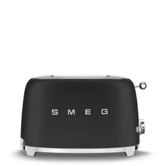 Smeg TSF01BLMEU Toaster/Toaster, 2 Toaster, 6 Toaststufen, Krümelschublade, Stil. 50er Jahre, mattschwarz Smeg TSF01BLMEU Toaster/Toaster, 2 Toaster, 6 Toaststufen, Krümelschublade, Stil. 50er Jahre, mattschwarz