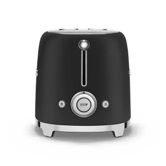 Smeg TSF01BLMEU Toaster/Toaster, 2 Toaster, 6 Toaststufen, Krümelschublade, Stil. 50er Jahre, mattschwarz Smeg TSF01BLMEU Toaster/Toaster, 2 Toaster, 6 Toaststufen, Krümelschublade, Stil. 50er Jahre, mattschwarz