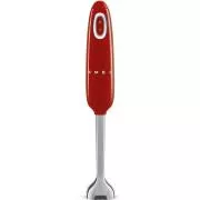 Smeg HBF11RDEU Stabmixer, 700 W, 14850 U/min, Turbo, 50er Jahre Stil, rutschfester Griff, rot