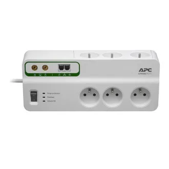 APC Home / Office SurgeArrest 6 Steckdosen mit Telefon- und Koaxschutz 230V Frankreich, 3m APC Home / Office SurgeArrest 6 Steckdosen mit Telefon- und Koaxschutz 230V Frankreich, 3m