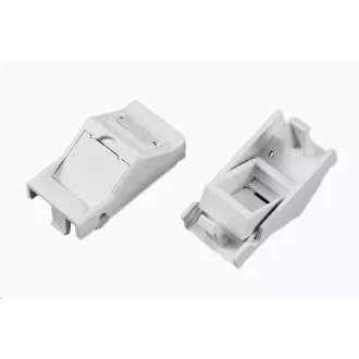 Unmontiertes Modul 1x RJ45, 22, 5x45 mm mit Staubkappe abgewinkelt