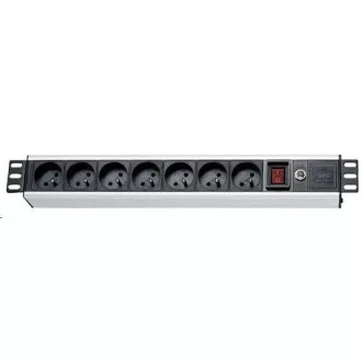 19" Verteilerfeld XtendLan 5x230V, 2xIEC320-C13, CSN, Schalter, Spannungsanzeige, Überstromschutz, Kabel 1, 8m, 1, 5HE