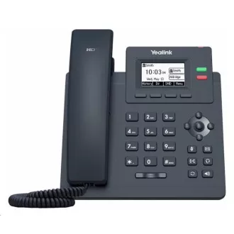 Yealink SIP-T31P IP-Telefon, 2, 3" 132x64 Grafik, 2x RJ45 10/100, PoE, 2x SIP, mit Adapter