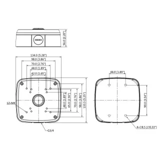 Dahua PFA121-V2, universelle quadratische Kabelbox