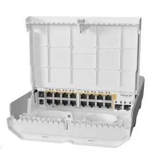 MikroTik Cloud Router Switch CRS318-16P-2S OUT, 800MHz CPU, 256MB, 16x10/100/1000 (PoE-out), 2xSFP , inkl.L5, Outdoor MikroTik Cloud Router Switch CRS318-16P-2S OUT, 800MHz CPU, 256MB, 16x10/100/1000 (PoE-out), 2xSFP , inkl.L5, Outdoor