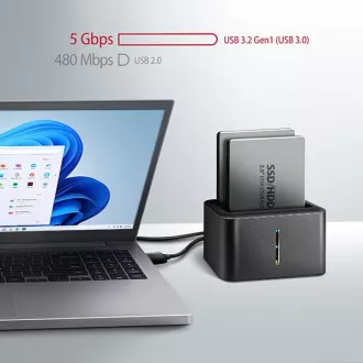 AXAGON ADSA-D25, USB 3.2 Gen 1 - 2x SATA 6G 2.5" SSD/HDD CLONE MINI Docking Station AXAGON ADSA-D25, USB 3.2 Gen 1 - 2x SATA 6G 2.5" SSD/HDD CLONE MINI Docking Station