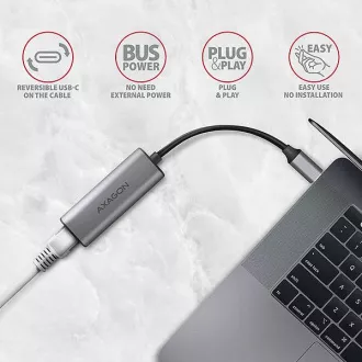 AXAGON ADE-25RC USB-C 3.2 Gen 1 - 2.5 Gigabit Ethernet Netzwerkkarte, Realtek 8156, automatische Installation, grau AXAGON ADE-25RC USB-C 3.2 Gen 1 - 2.5 Gigabit Ethernet Netzwerkkarte, Realtek 8156, automatische Installation, grau