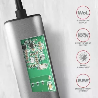 AXAGON ADE-25RC USB-C 3.2 Gen 1 - 2.5 Gigabit Ethernet Netzwerkkarte, Realtek 8156, automatische Installation, grau AXAGON ADE-25RC USB-C 3.2 Gen 1 - 2.5 Gigabit Ethernet Netzwerkkarte, Realtek 8156, automatische Installation, grau