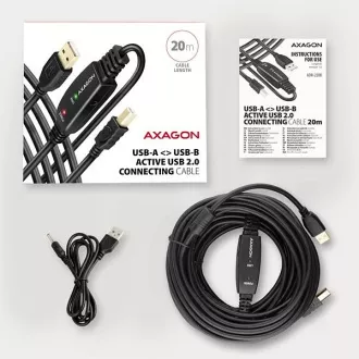 AXAGON ADR-220B, USB 2.0 A-M -> B-M aktives Patchkabel, 20m