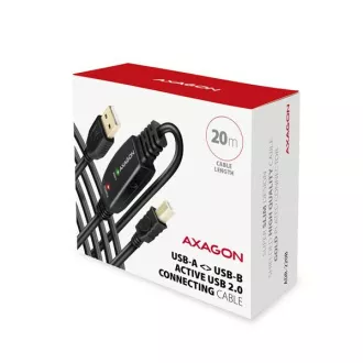 AXAGON ADR-220B, USB 2.0 A-M -> B-M aktives Patchkabel, 20m