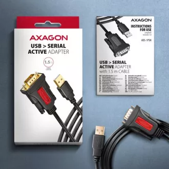 AXAGON ADS-1PSN, USB-A 2.0 auf RS-232 DB9-M Prolific serieller Adapter / Kabel 1,5m