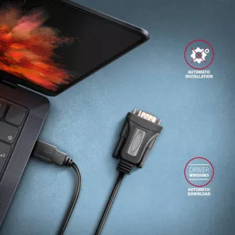 AXAGON ADS-1PQN, USB-A 2.0 - serieller RS-232 DB9-M FTDI Adapter / Kabel 1,5m AXAGON ADS-1PQN, USB-A 2.0 - serieller RS-232 DB9-M FTDI Adapter / Kabel 1,5m
