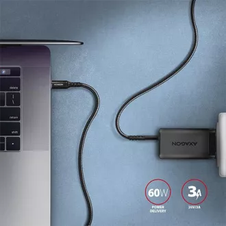 AXAGON BUCM-CM15AB, HQ-Kabel USB-C <-> USB-C, 1,5m, USB 2.0, PD 60W 3A, ALU, Geflecht, schwarz AXAGON BUCM-CM15AB, HQ-Kabel USB-C <-> USB-C, 1,5m, USB 2.0, PD 60W 3A, ALU, Geflecht, schwarz
