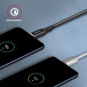 AXAGON BUCM-CM15AB, HQ-Kabel USB-C <-> USB-C, 1,5m, USB 2.0, PD 60W 3A, ALU, Geflecht, schwarz AXAGON BUCM-CM15AB, HQ-Kabel USB-C <-> USB-C, 1,5m, USB 2.0, PD 60W 3A, ALU, Geflecht, schwarz