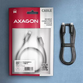 AXAGON BUCM4X-CM10AB NewGEN  Kabel USB-C <-> USB-C, 1m, USB4 Gen 3×2, PD 240W 5A, 8K HD, ALU, Geflecht, schwarz