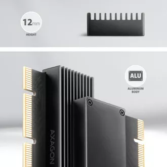 AXAGON PCEM2-XS, PCIe x16 - M.2 NVMe M-key Slot Adapter, Gehäuse mit Kühlkörper für passive Kühlung