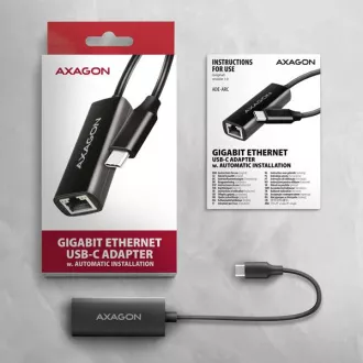 AXAGON ADE-ARC, USB-C 3.2 Gen 1 - Gigabit Ethernet Netzwerkkarte, Realtek 8153, automatische Installation AXAGON ADE-ARC, USB-C 3.2 Gen 1 - Gigabit Ethernet Netzwerkkarte, Realtek 8153, automatische Installation